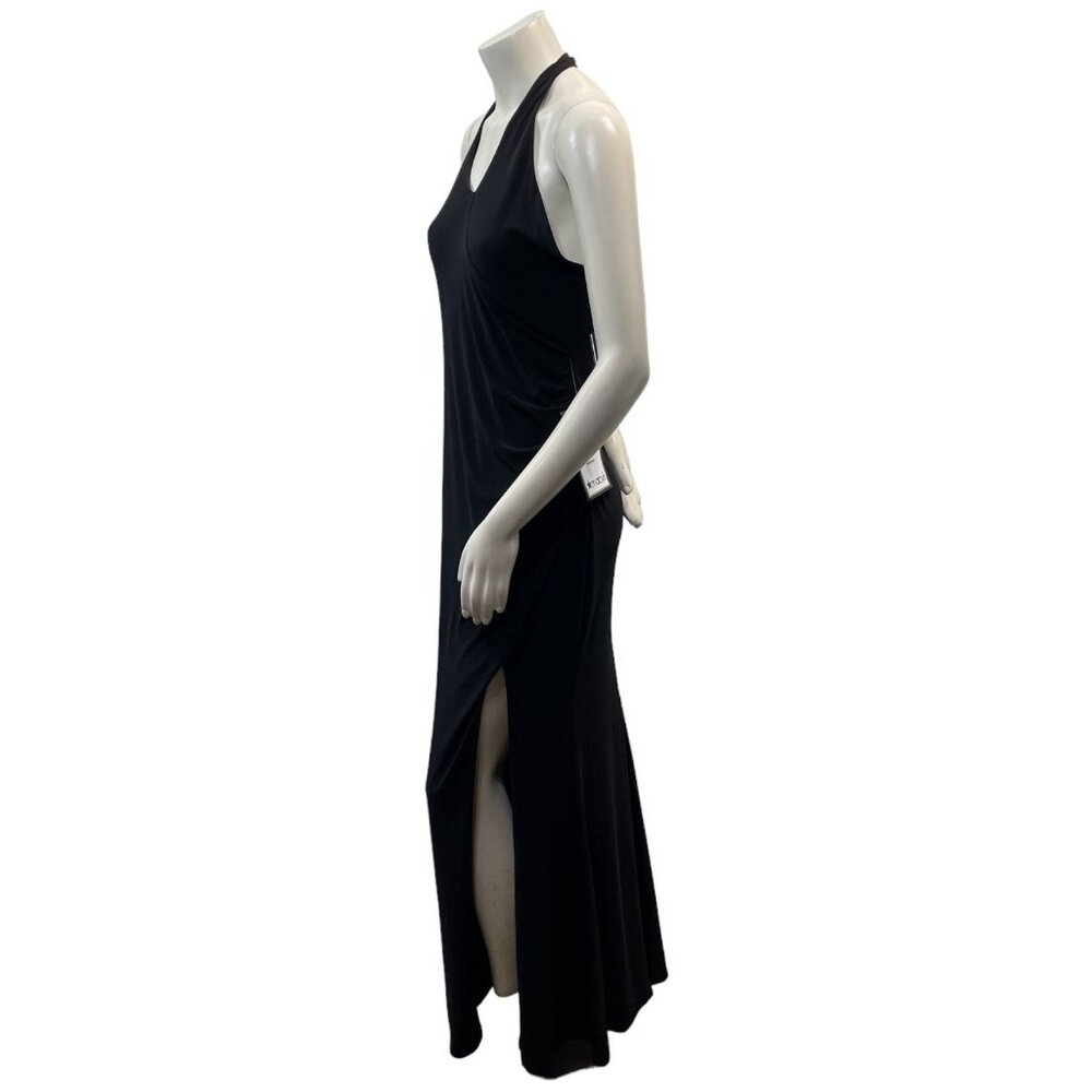 Jump Apparel Maxi Dress Womens Juniors size 14 Black Cutout Neck Slit Side New - Picture 4 of 9